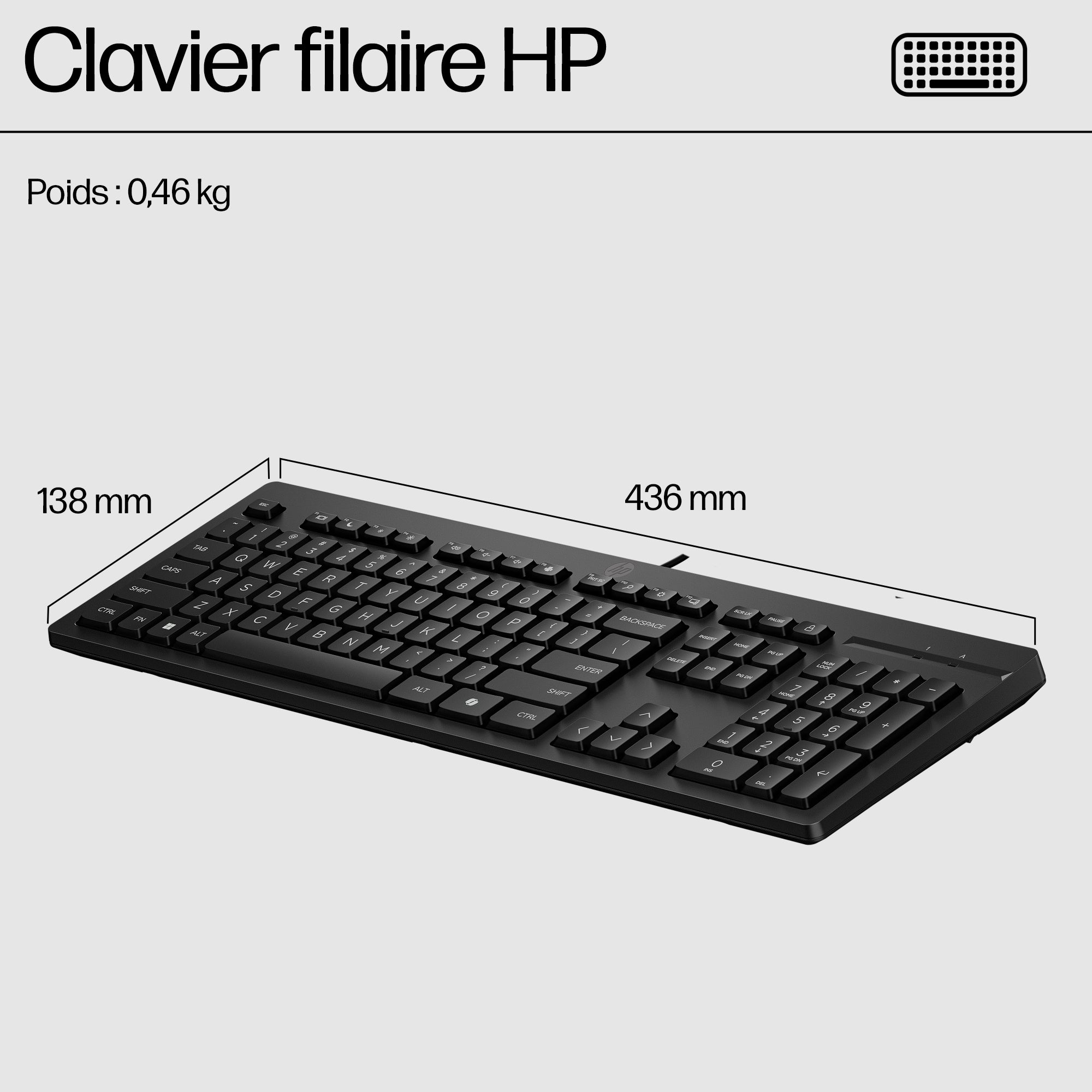 Teclado con cable HP 125 <tc>QWERTY</tc> M27527-071
