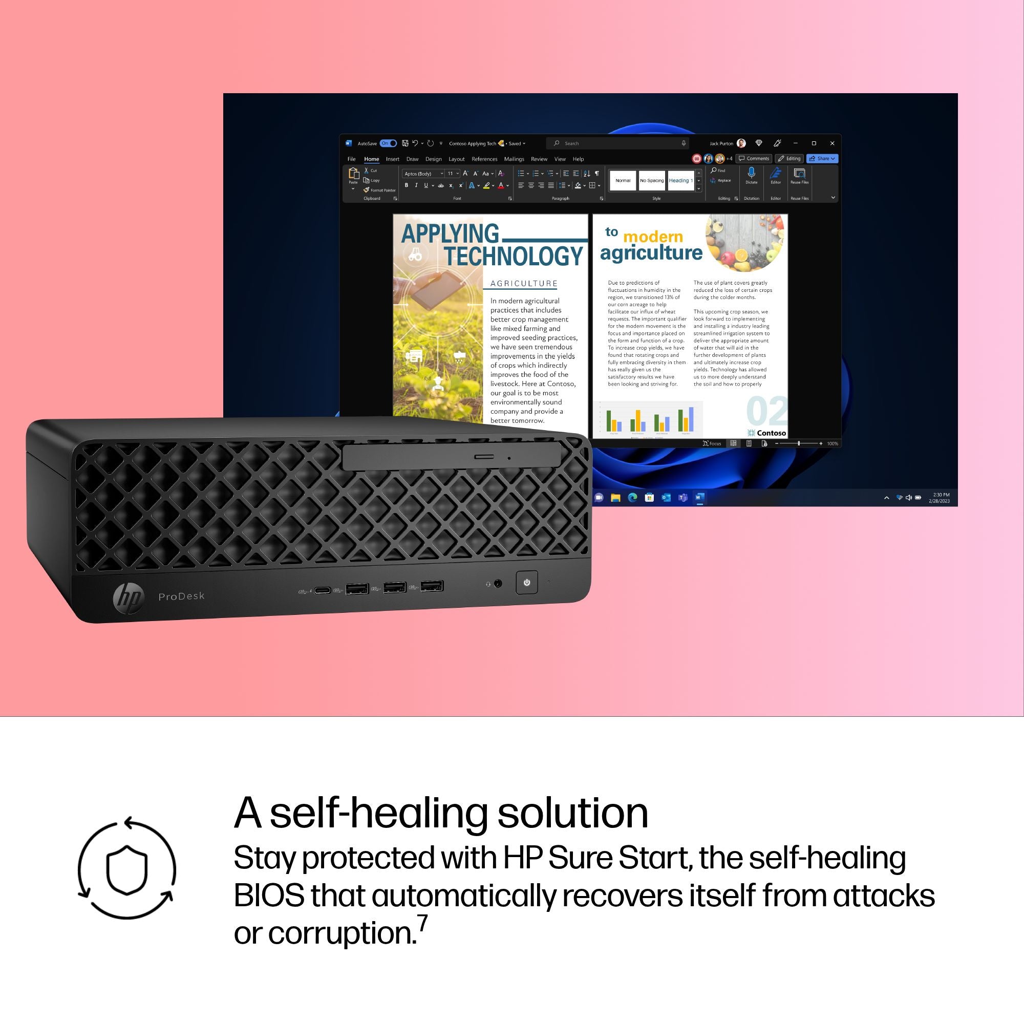 HP ProDesk 4 SFF G1i Desktop AI PC Intel Core Ultra 5 225 16 GB DDR5-SDRAM 512 GB SSD Windows 11 Pro Black 9H7K4ET