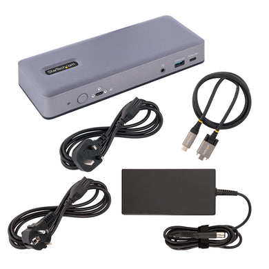 StarTech.com Estación de acoplamiento USB-C, base USB-C para varios monitores, HDMI/DP/DP Alt-mode, 3x 4K30 / 2x 4K60, hub USB de 7 puertos, Power Delivery de 60W, GbE, audio de 3,5 mm, compatible con Chromebook certificado DK31C3MNCRUE