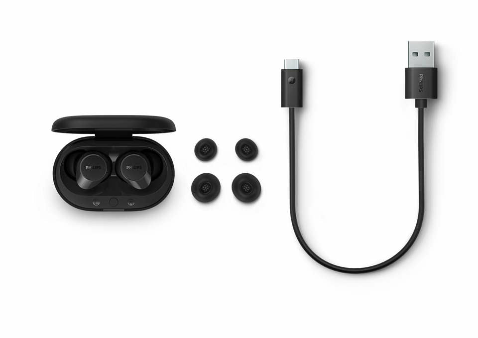 Philips TAT1209BK/00 hoofdtelefoon/headset True Wireless Stereo (TWS) In-ear Oproepen/muziek Bluetooth Zwart