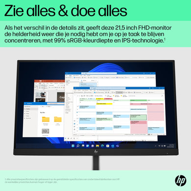 HP E22 G5 6N4E8AA 21,5” FHD IPS 75Hz Monitor – Zwart/Zilver - Compridis