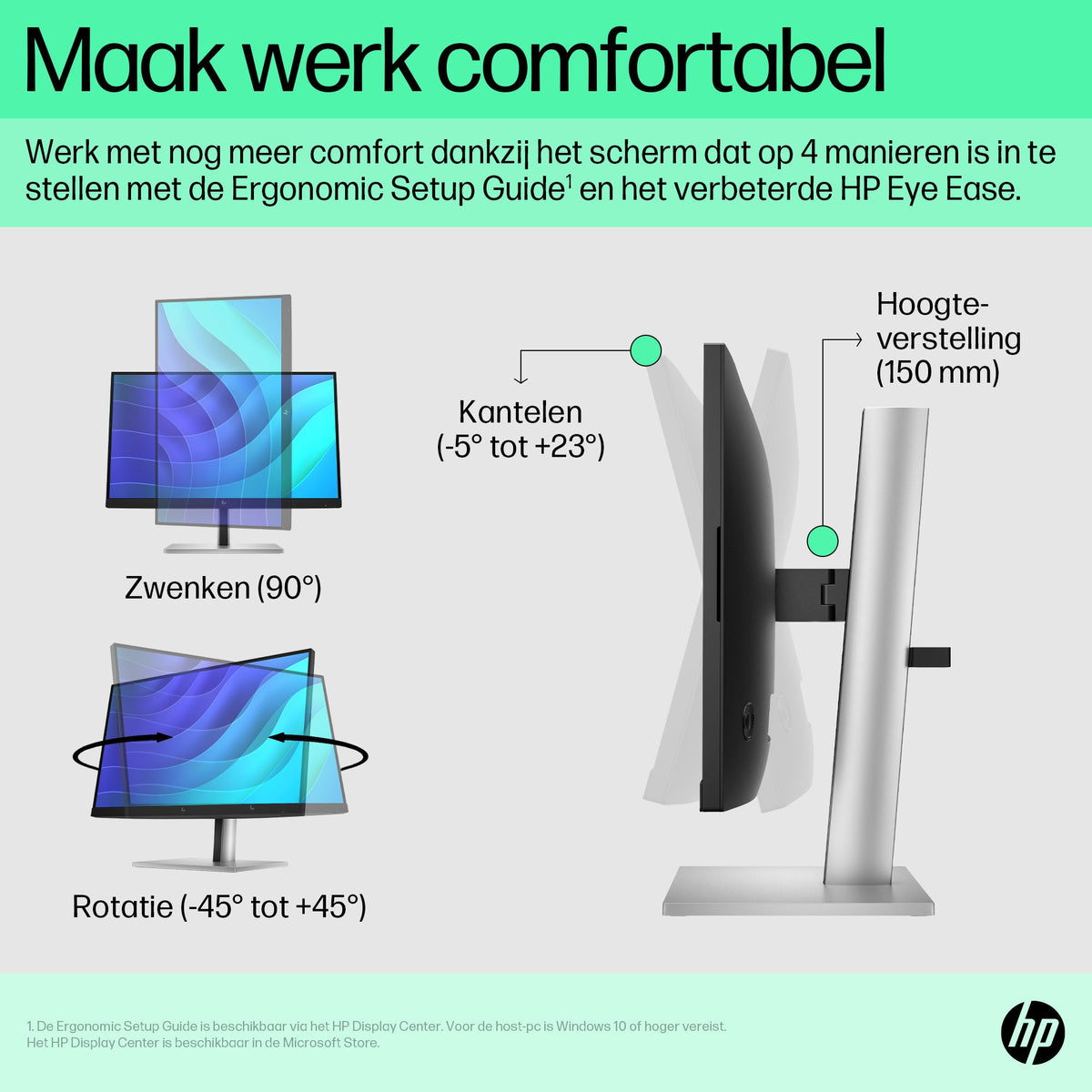 HP E22 G5 6N4E8AA 21,5” FHD IPS 75Hz Monitor – Zwart/Zilver - Compridis