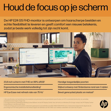 HP E24 G5 6N6E9A5ABB 23,8″ FHD IPS-monitor – zwart/zilver - Compridis