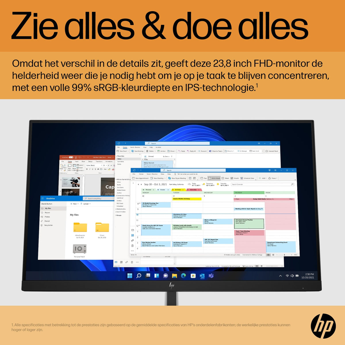 HP E24 G5 6N6E9A5ABB 23,8″ FHD IPS-monitor – zwart/zilver - Compridis
