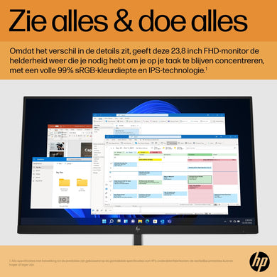 HP E24 G5 6N6E9A5ABB 23,8″ FHD IPS-monitor – zwart/zilver - Compridis