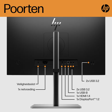 HP E24 G5 6N6E9A5ABB 23,8″ FHD IPS-monitor – zwart/zilver - Compridis
