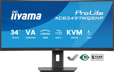 iiyama ProLite XCB3497WQSNP-B1 34” UWQHD Curved Monitor - Compridis