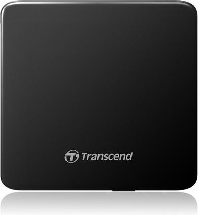 TRANSCEND Reproductor de DVD portátil 8x, modelo delgado, conexión USB, negro TS8XDVDS-K