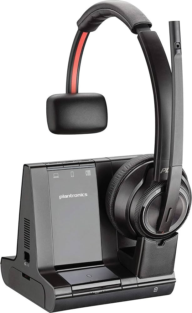 Poly W8210/A, UC Headset Draadloos Hoofdband Kantoor/callcenter Bluetooth Zwart, Grijs