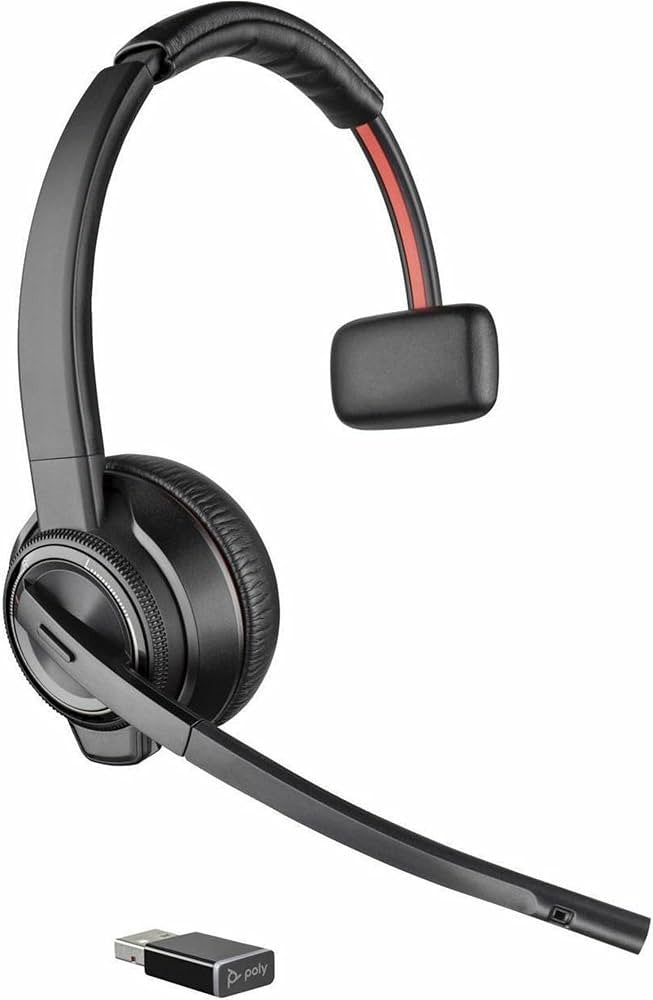 Poly W8210 Headset Draadloos Hoofdband Kantoor/callcenter Bluetooth Oplaadhouder Zwart