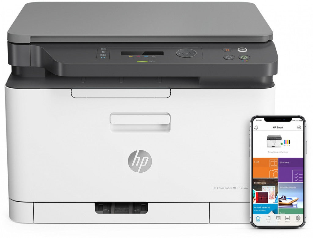 HP Color Laser MFP 178NW, color, impresora para impresión, copia, escaneo, escaneos a PDF