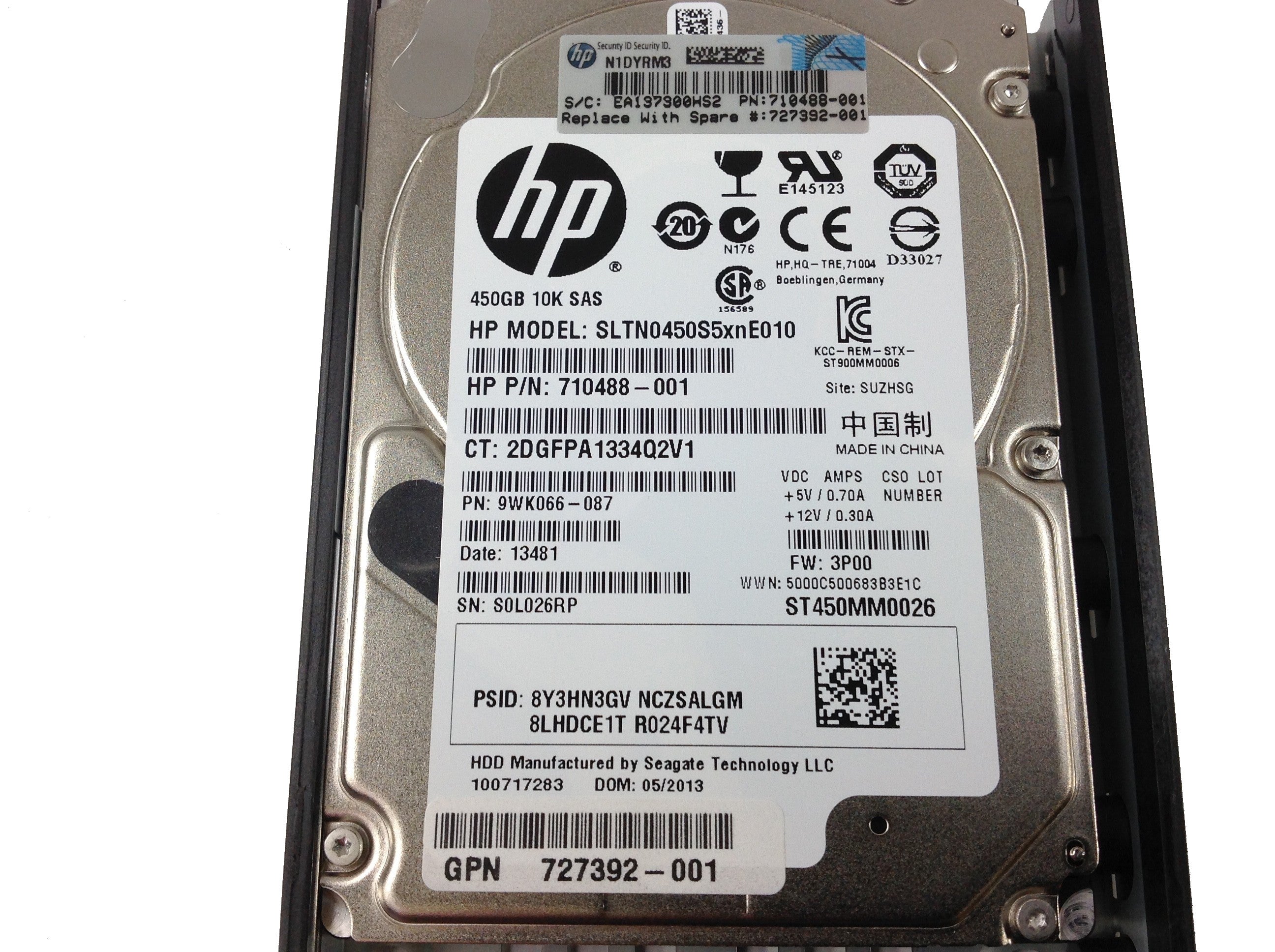 HP Vaste schijf SS7000 450 GB 10K SFF-encryptie sas-s 727392-001