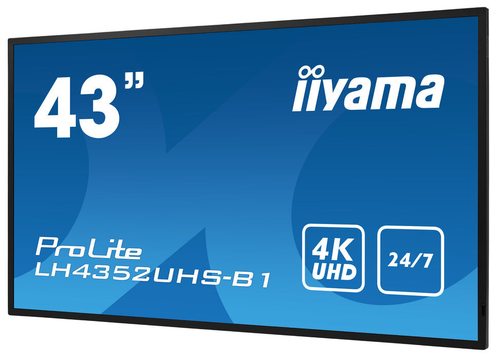iiyama ProLite Digitale signage flatscreen 108 cm (42.5") LCD Wifi 500 cd/m² 4K Ultra HD Zwart Type processor Android 11 24/7