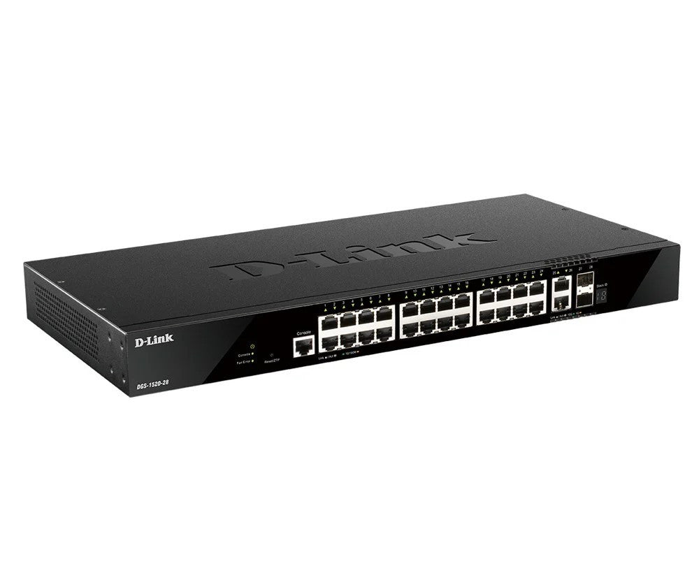 D-Link DGS-1520-28/E Network Switch gestionado L3 10G Ethernet (100/1000/10000) 1H Negro
