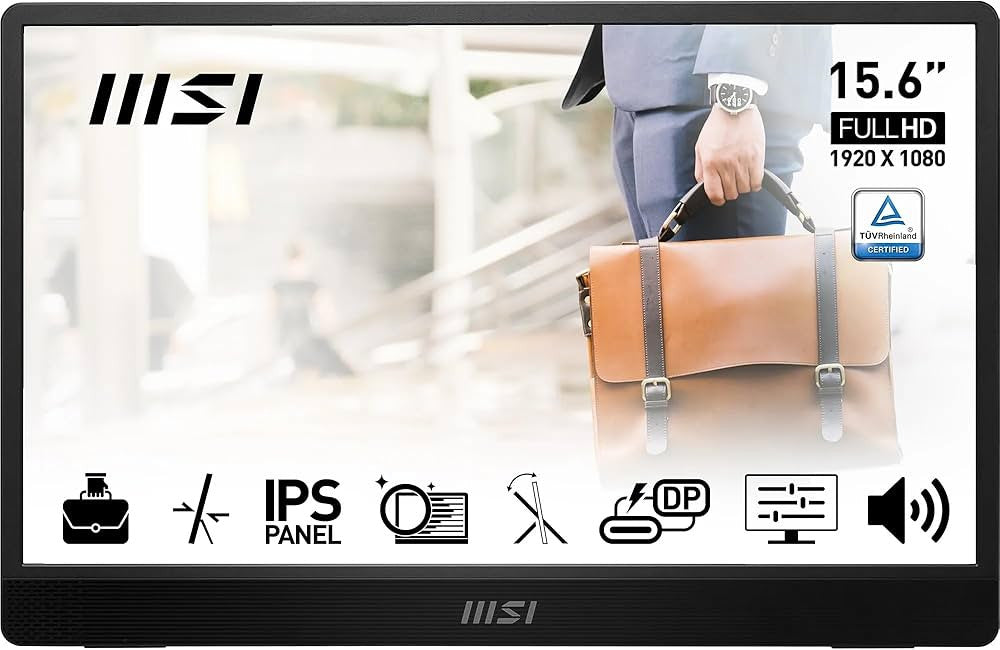 MSI PRO MP161 E2 15,6" Full HD Monitor Portátil USB-C