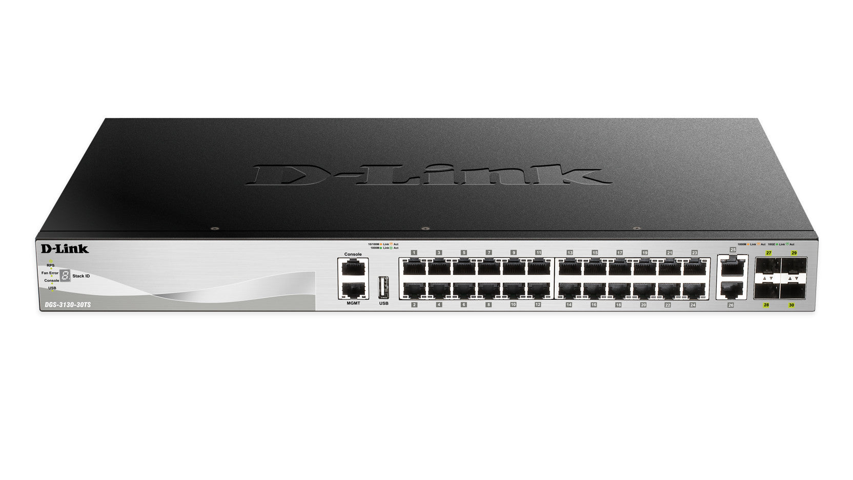 D-Link DGS-3130-30TS gestionado L3 Gigabit Ethernet (10/100/1000) Negro, gris