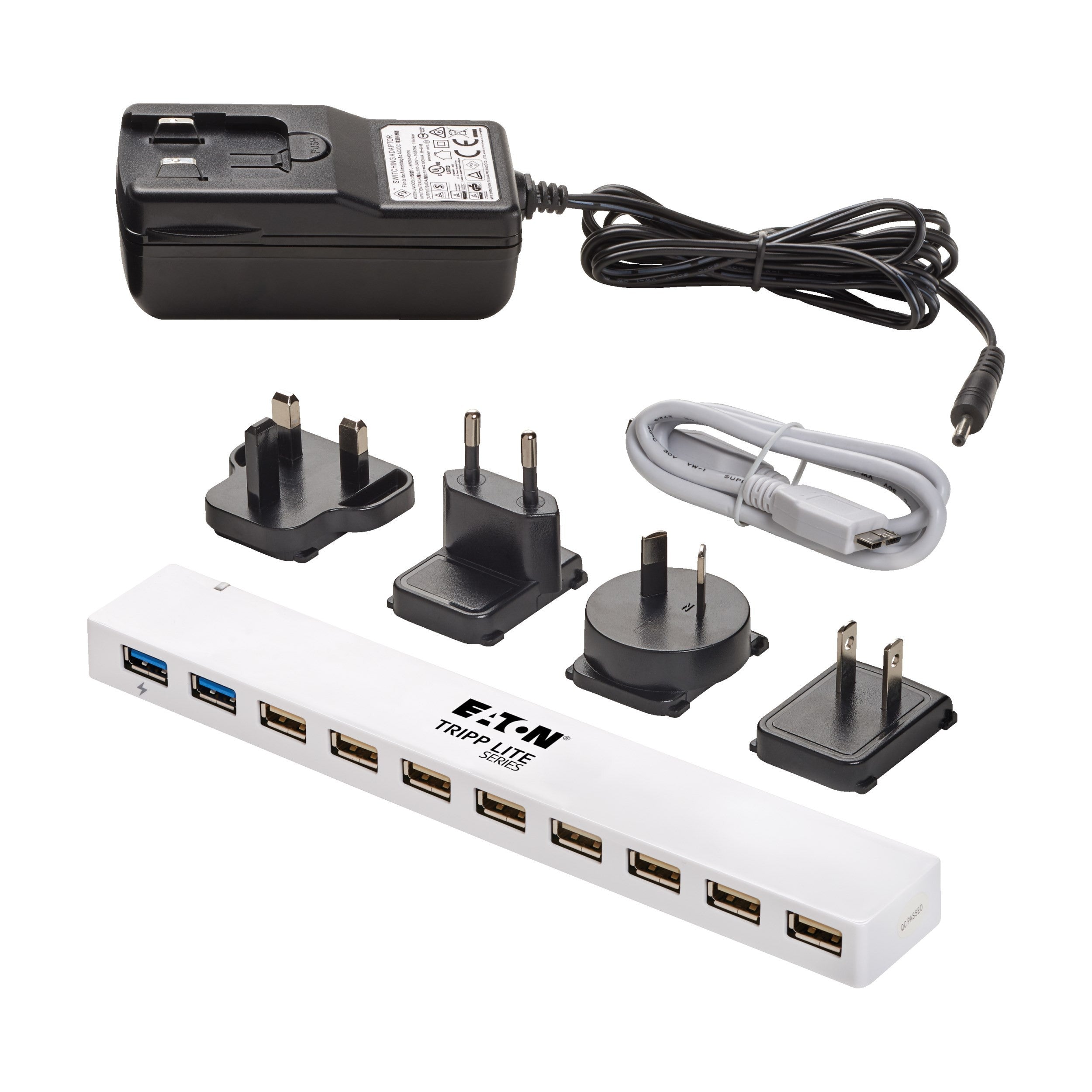 Tripp Lite U360-010C-2X3 interface hub USB 3.2 Gen 1 (3.1 Gen 1) Micro-B 5000 Mbit/s Wit