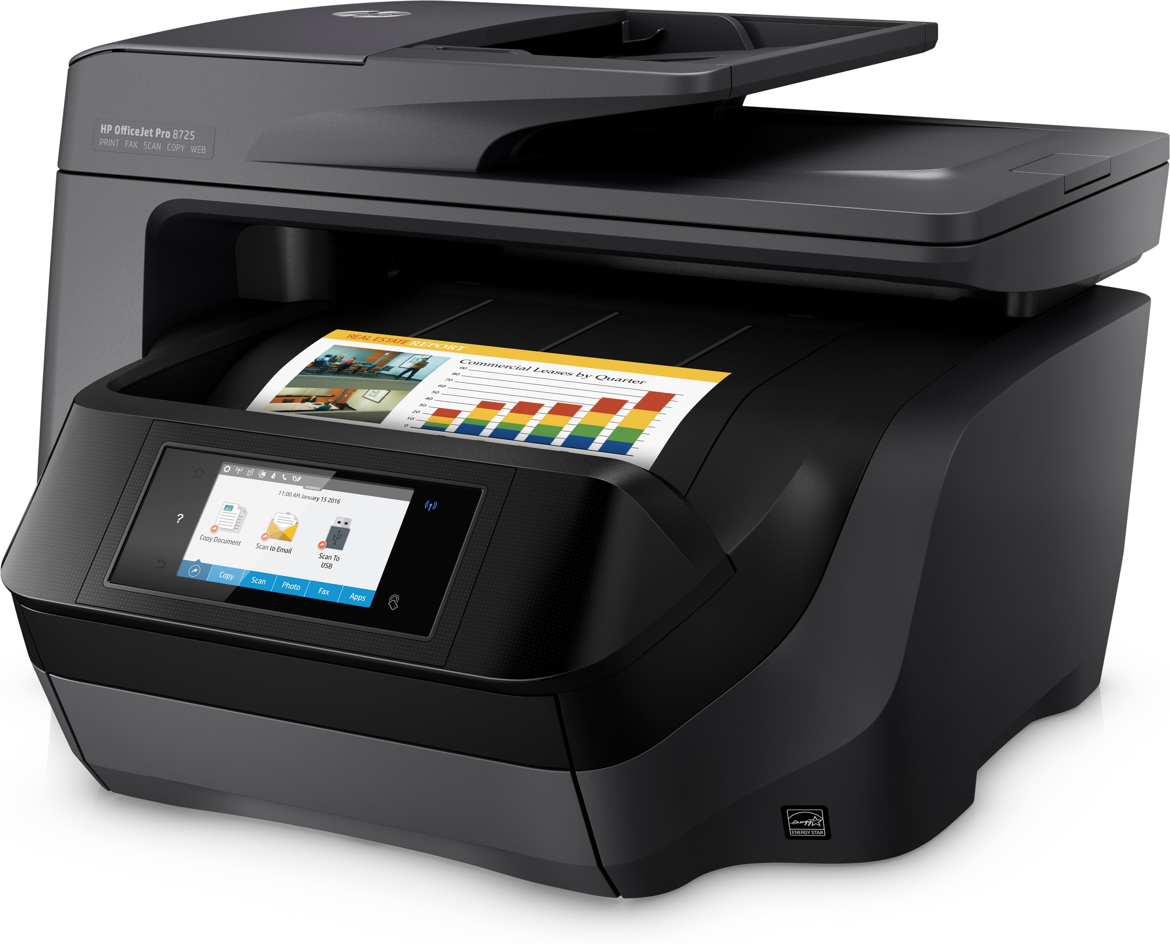 HP OfficeJet Pro 8725 All-in-One printer Thermische inkjet A4 4800 x 1200 DPI 24 ppm Wifi M9L80A
