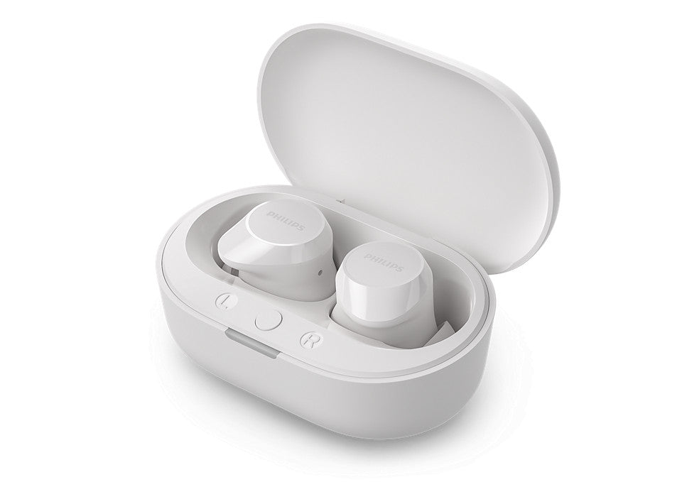 Philips TAT1209WT/00 hoofdtelefoon/headset True Wireless Stereo (TWS) In-ear Oproepen/muziek Bluetooth Wit