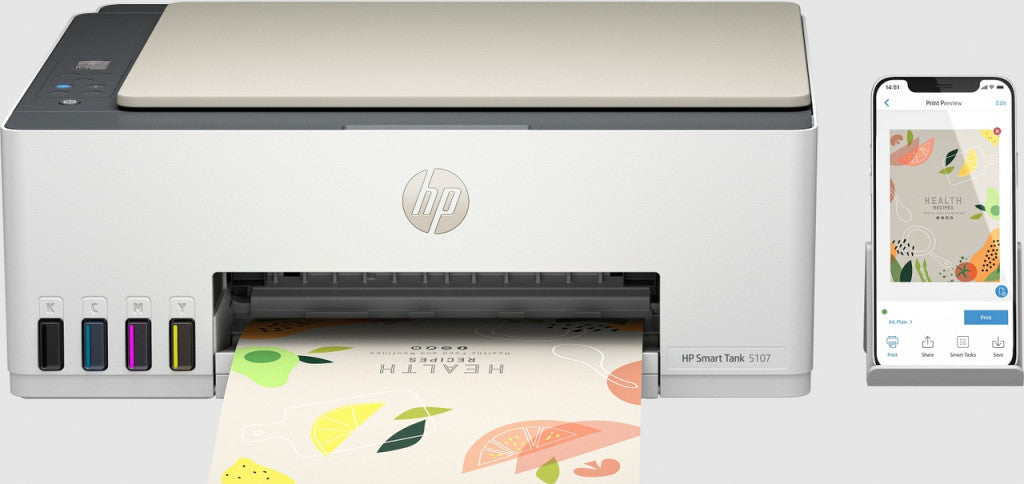 HP Smart Tank 5107 AiO-printer:EUR/VK 5D1B1A#BHC