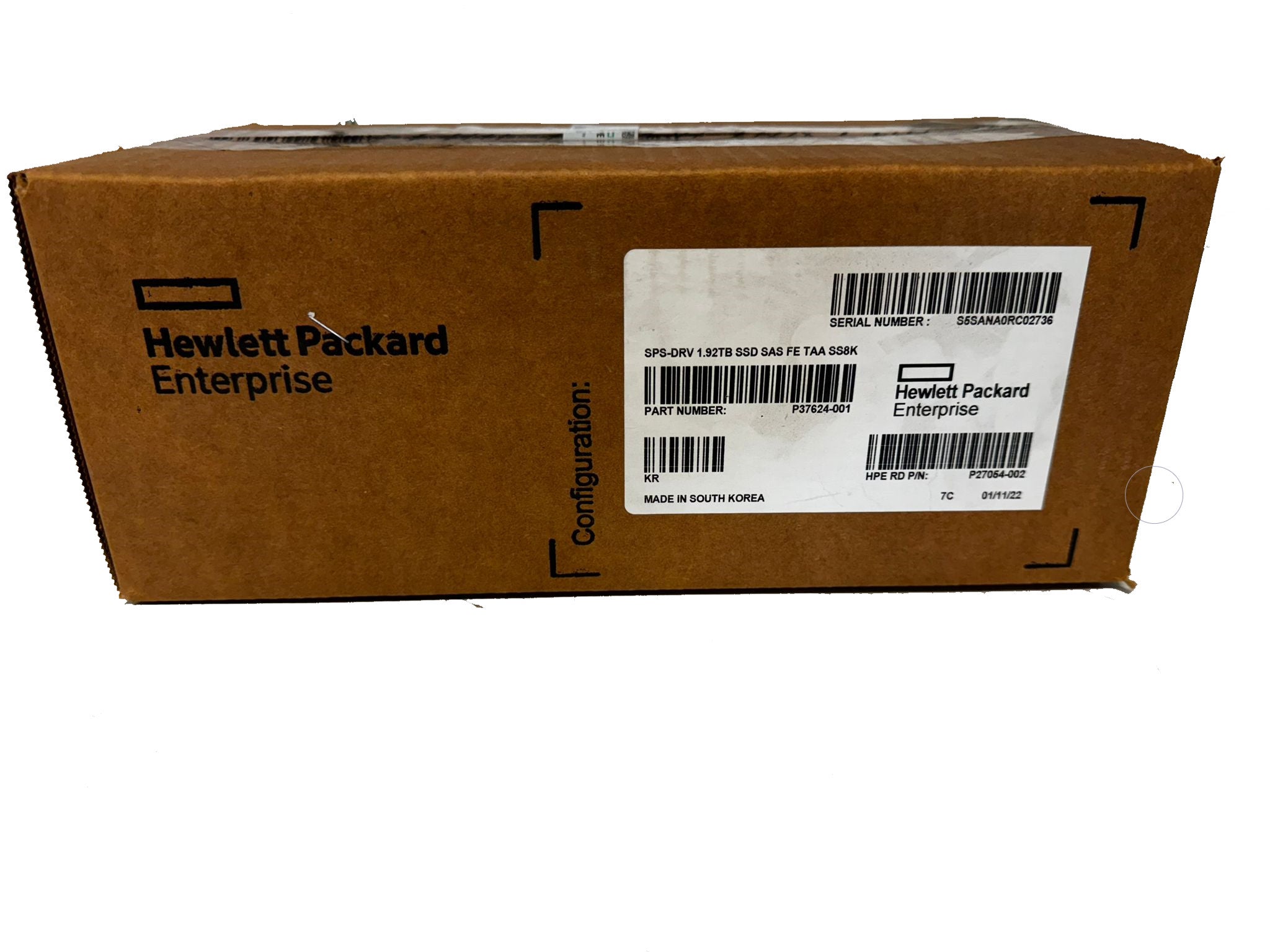 HPE SPS-DRV 1.92TB SSD SAS para SS8K P37624-001