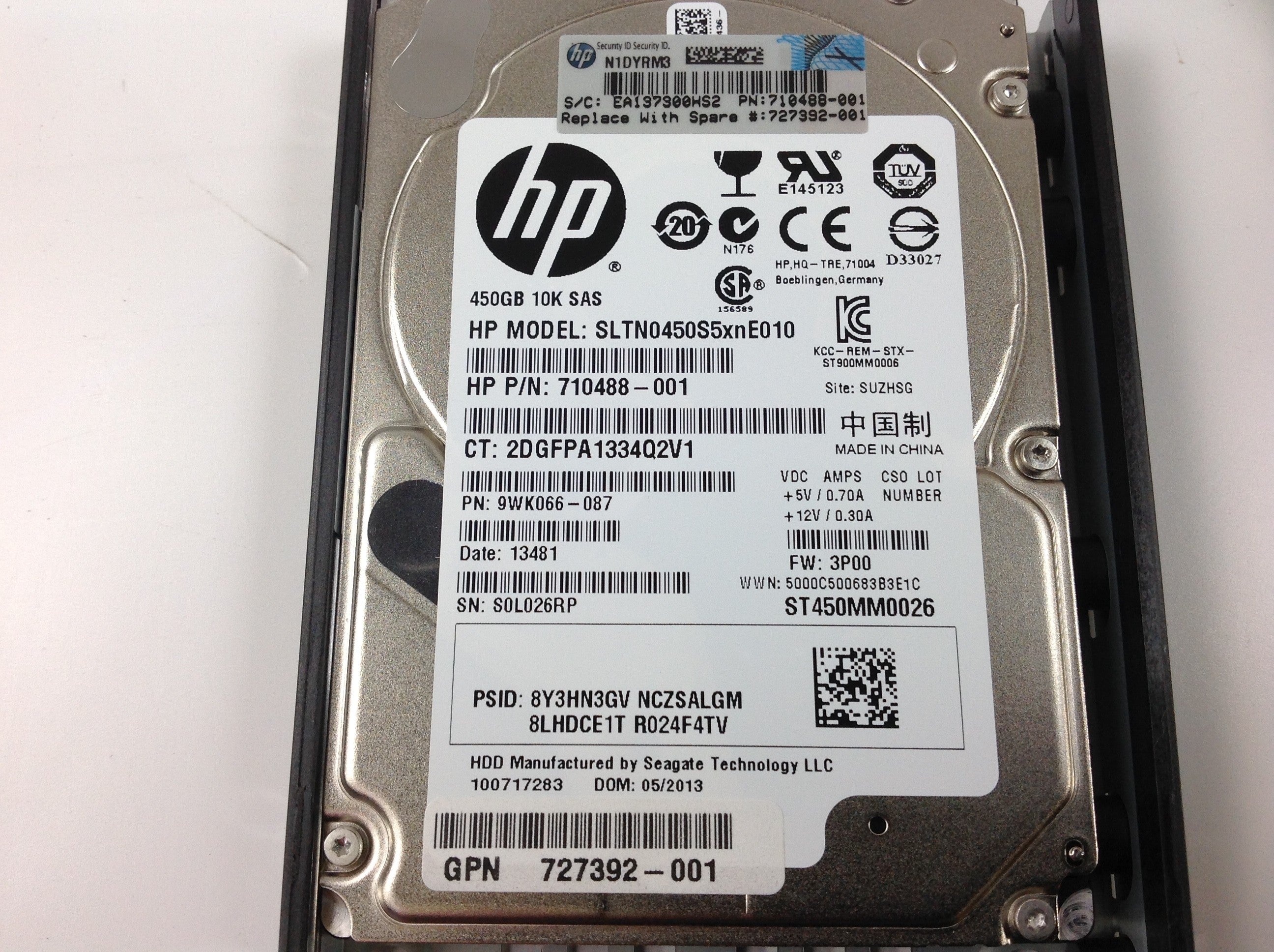 HP Vaste schijf SS7000 450 GB 10K SFF-encryptie sas-s 727392-001