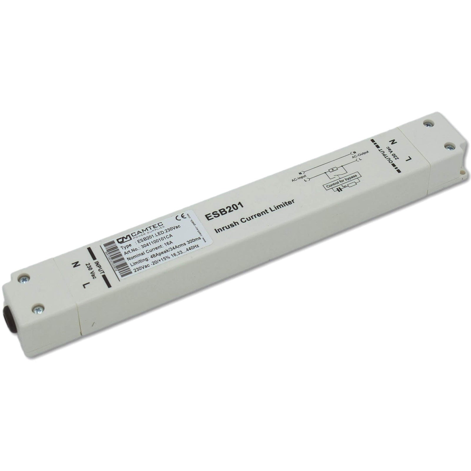 Camtec AC - inschakelstroombegrenzer 16A 230 vac 24X35X260MM Schroef ESB201.LED.230VAC - Compridis