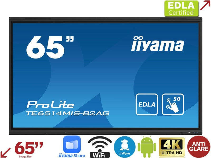 iiyama 65" Google EDLA Certified Interactive display for seamless integration and collaboration in education and enterprise