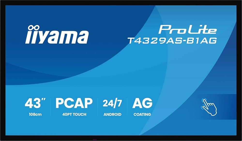 IIYAMA ProLite T4329AS-B1AG 43″ 4K PCAP Táctil Todo-en-Uno – Negro