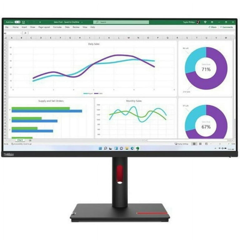 Lenovo ThinkVision T32h-30 LED display 80 cm (31.5") 2560 x 1440 pixels Quad HD Black 63D3GAT1EU
