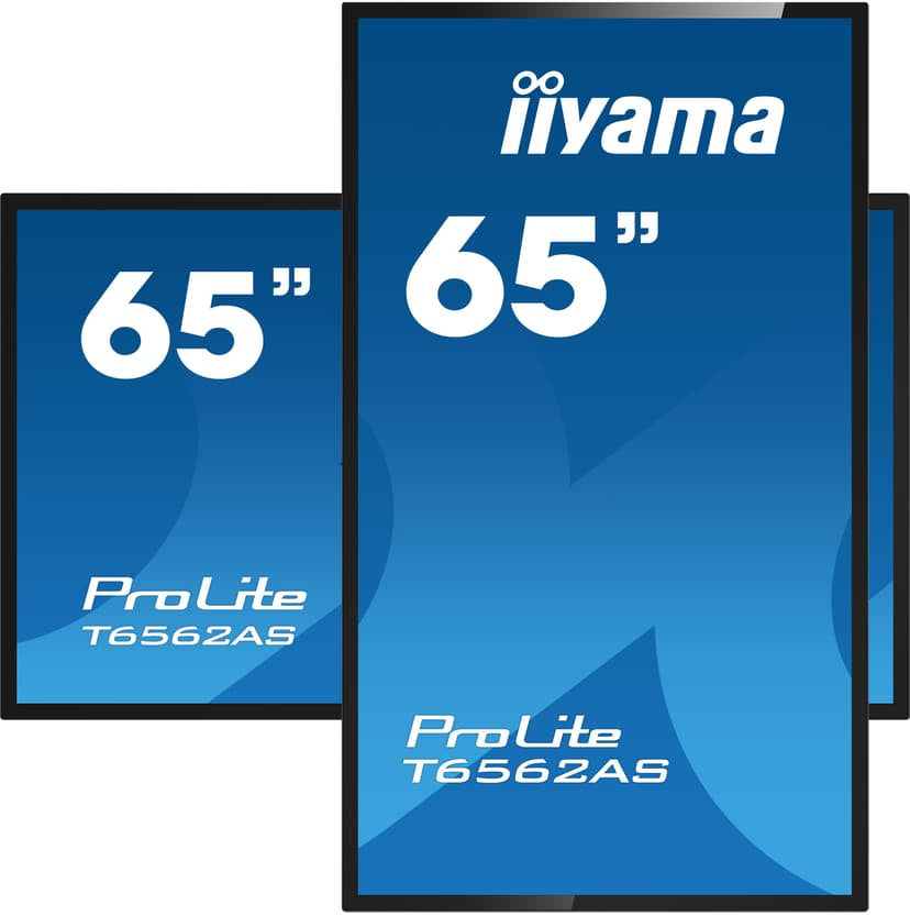 IIYAMA T6562AS-B1 PERSONA DE PERSONA DE IMAGNO PARA INTERACTIVE 163.8 cm (64.5 ") IPS 500 CD/m² 4K Ultra HD Tipo de pantalla táctil negra Android 8.0 24/7