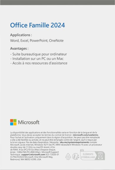 MICROSOFT Office Hogar 2024 Francés Zona euro Mediale EP2-06842