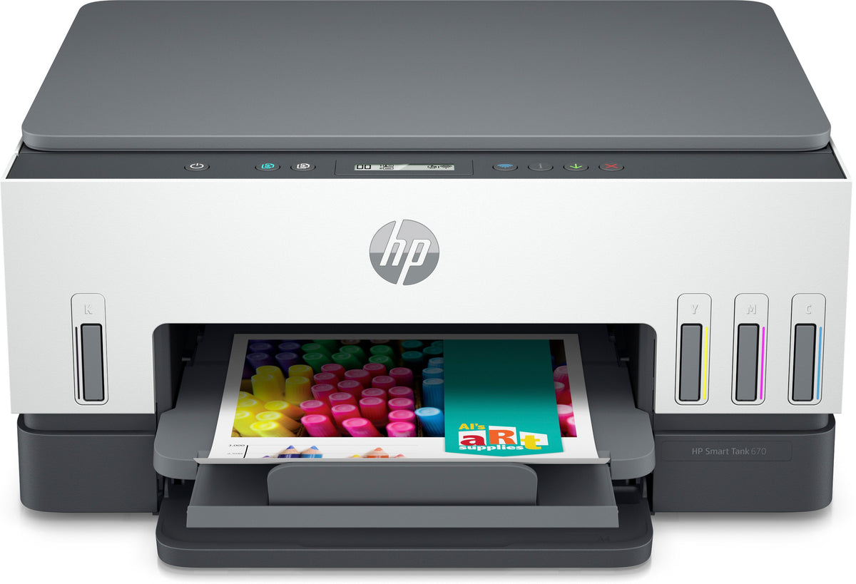 Impresora Todo-en-Uno HP Smart Tank 670 con Wi-Fi e Impresión Doble Cara