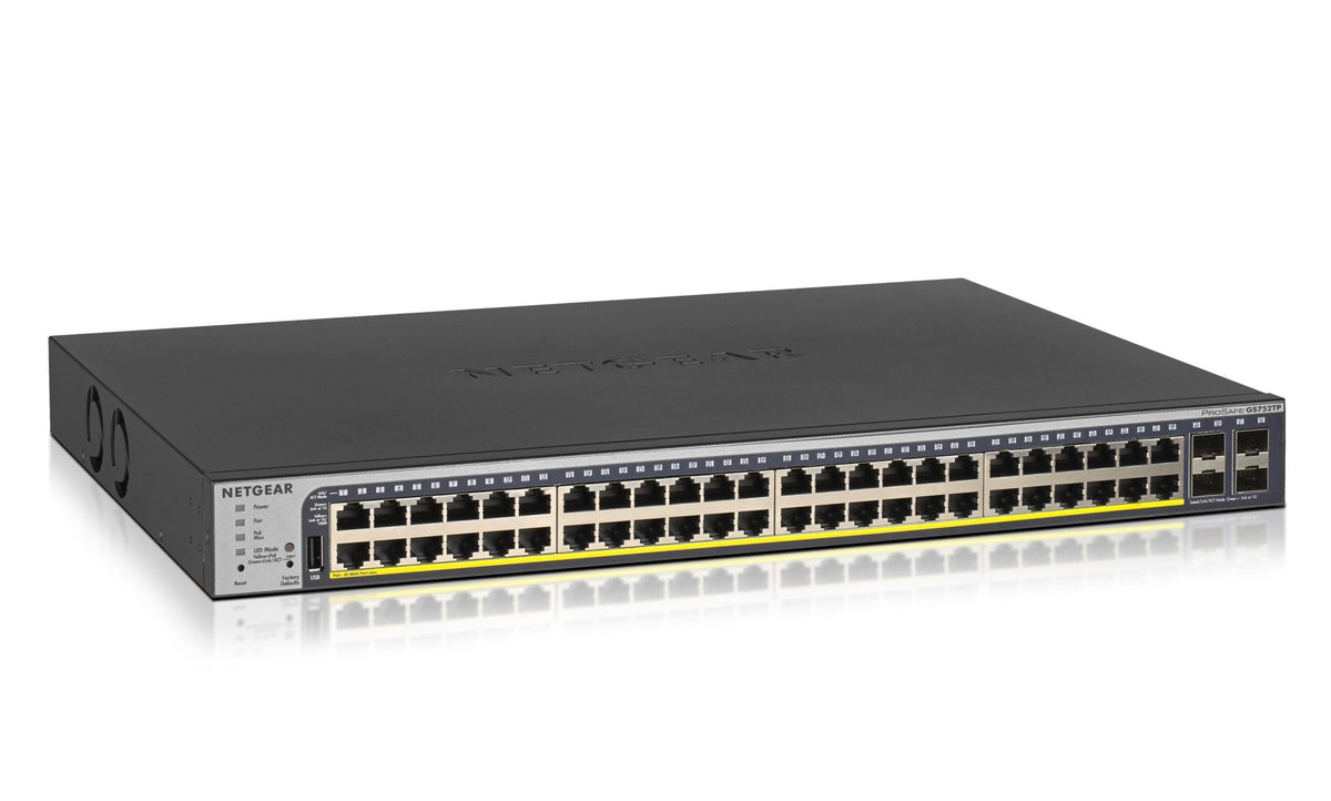 NETGEAR GS752TP Managed L2/L3/L4 Gigabit Ethernet (10/100/1000) Power over Ethernet (PoE) 1U Zwart GS752TP-300EUS - Compridis