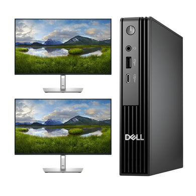 Dell Pro Micro QCM1250 i5-14500T 16GB 512GB SSD + 2x 27" Monitor